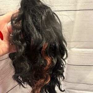 Luxurious Black and Brown drawstring ponytail Hair Extension